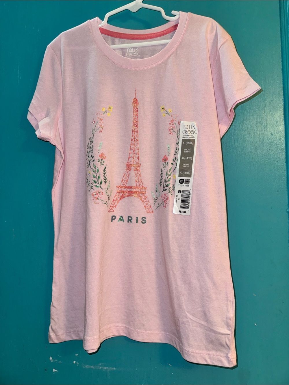 Falls Creek Pink Girls' Eiffel Tower Graphic Tee